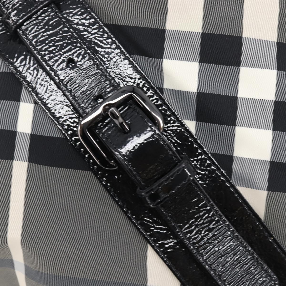Burberry Nova Check Tote Canvas Check Pattern Black Nylon Handbag (Pre-Owned)