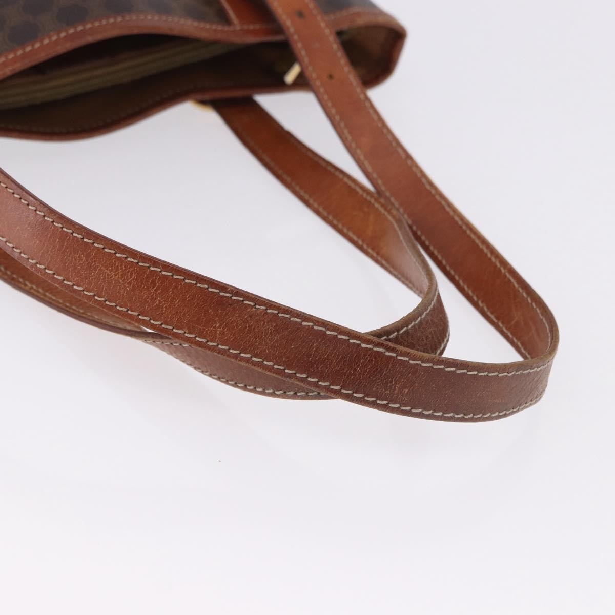Celine Vintage Macadam Canvas Brown Canvas Handbag (Pre-Owned)