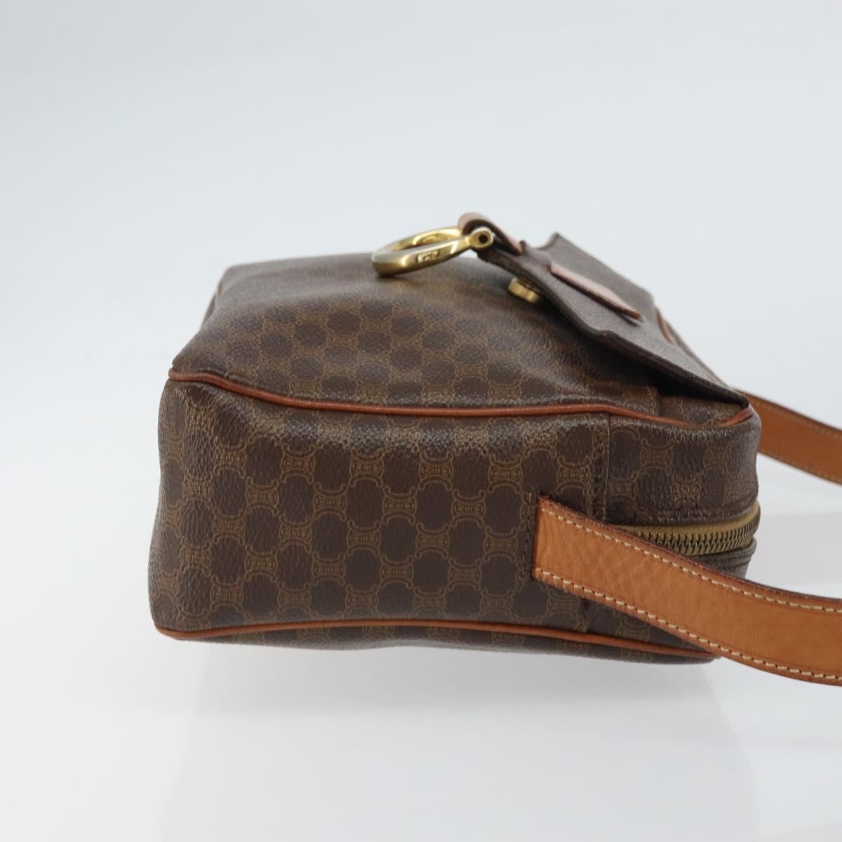 Celine Vintage Macadam Canvas And Leather Brown Canvas Shoulder Bag Bag (Pre-Owned)