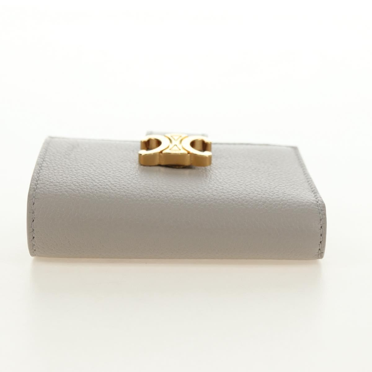 Celine Triomphe Trifold Leather Beige Leather Wallets Accessory (Pre-Owned)