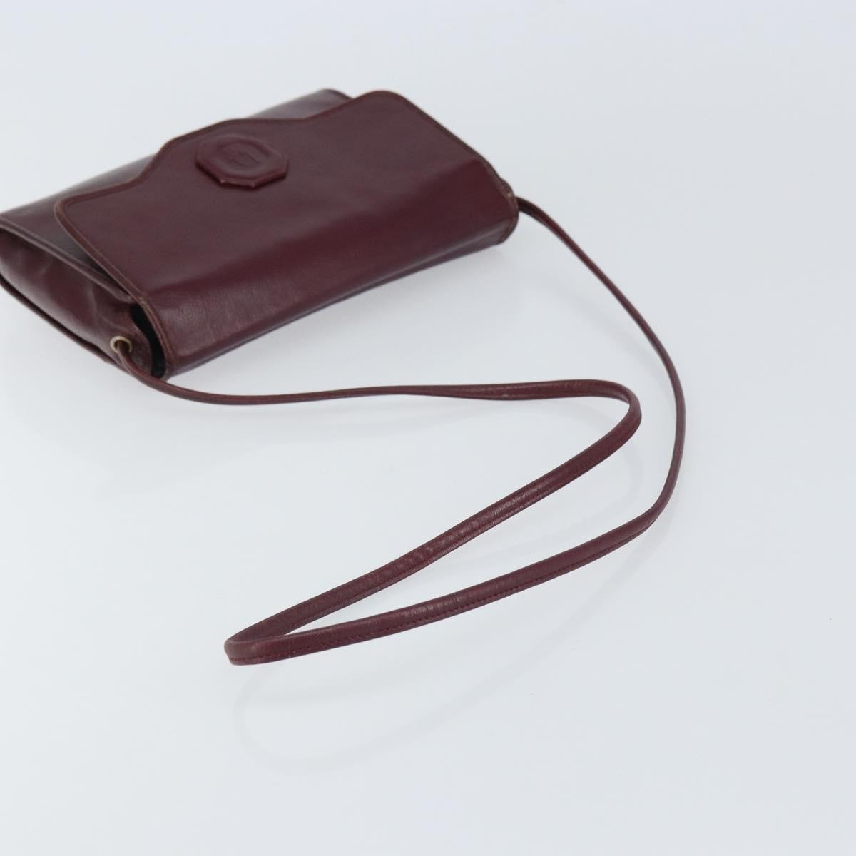 Christian Dior Vintage Leather Burgundy Leather Shoulder Bag Bag (Pre-Owned)