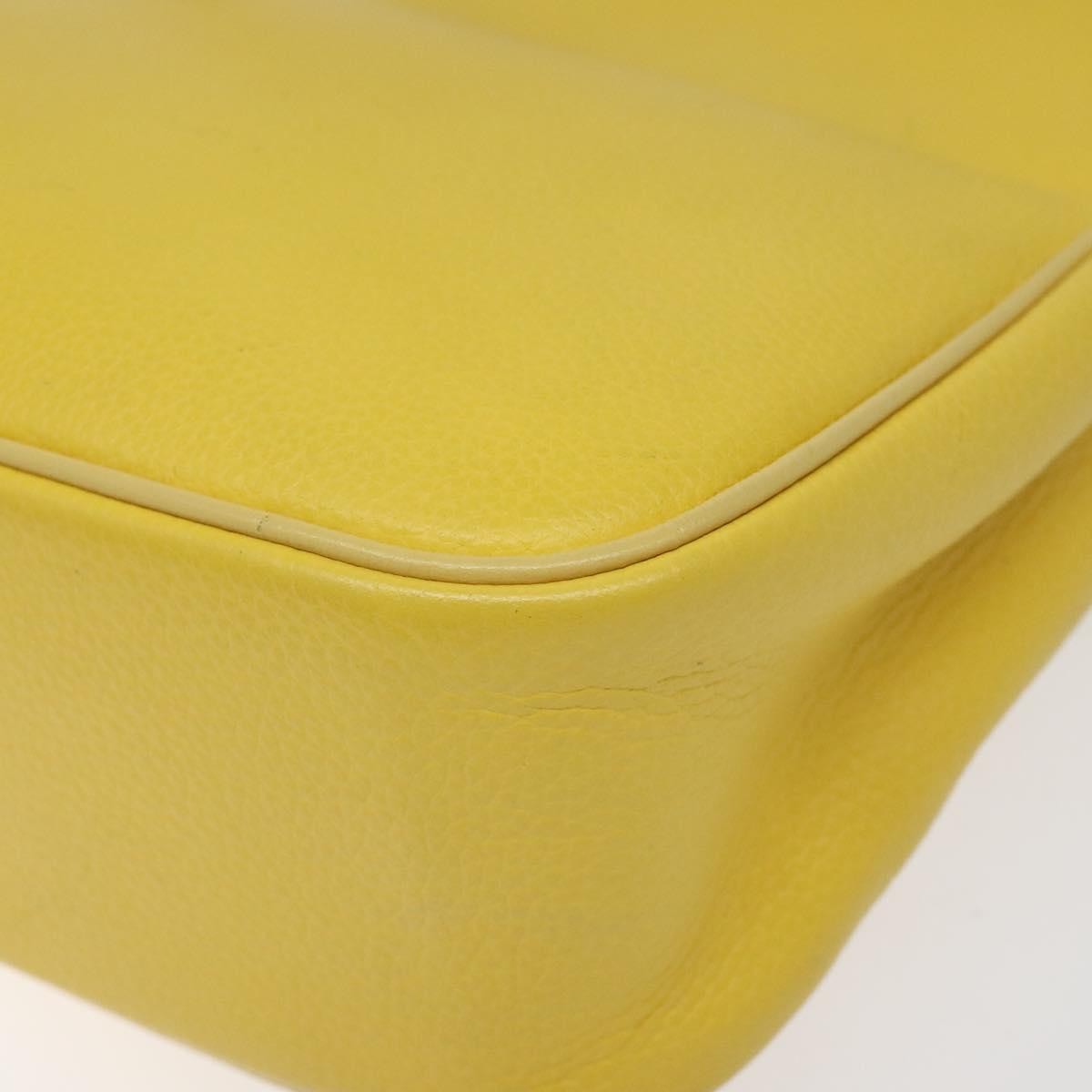 Celine Vintage Leather Yellow Leather Shoulder Bag Bag (Pre-Owned)