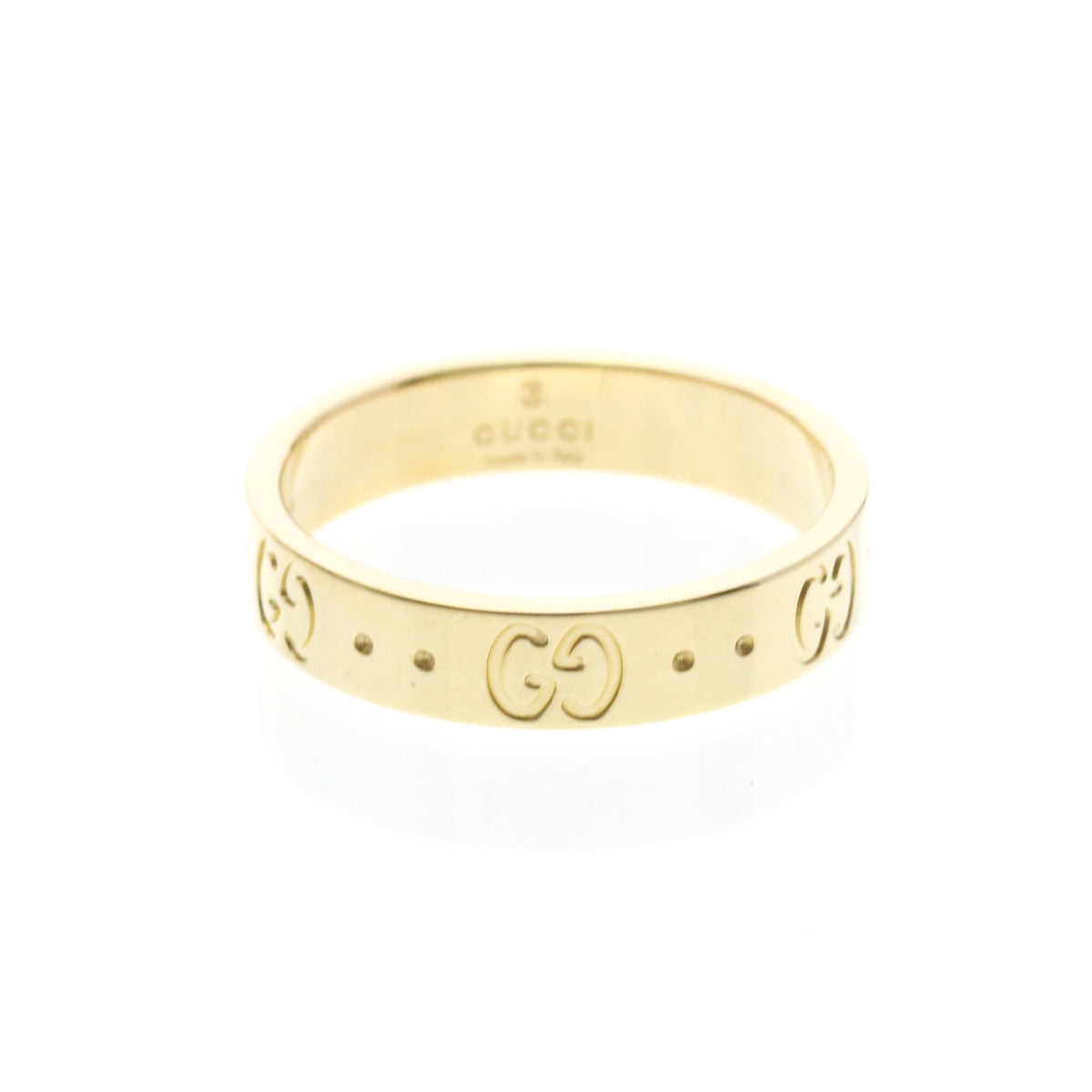 Gucci Icon Band 18K Yellow Gold Gold Yellow_Gold Ring Jewelry (Pre-Owned)