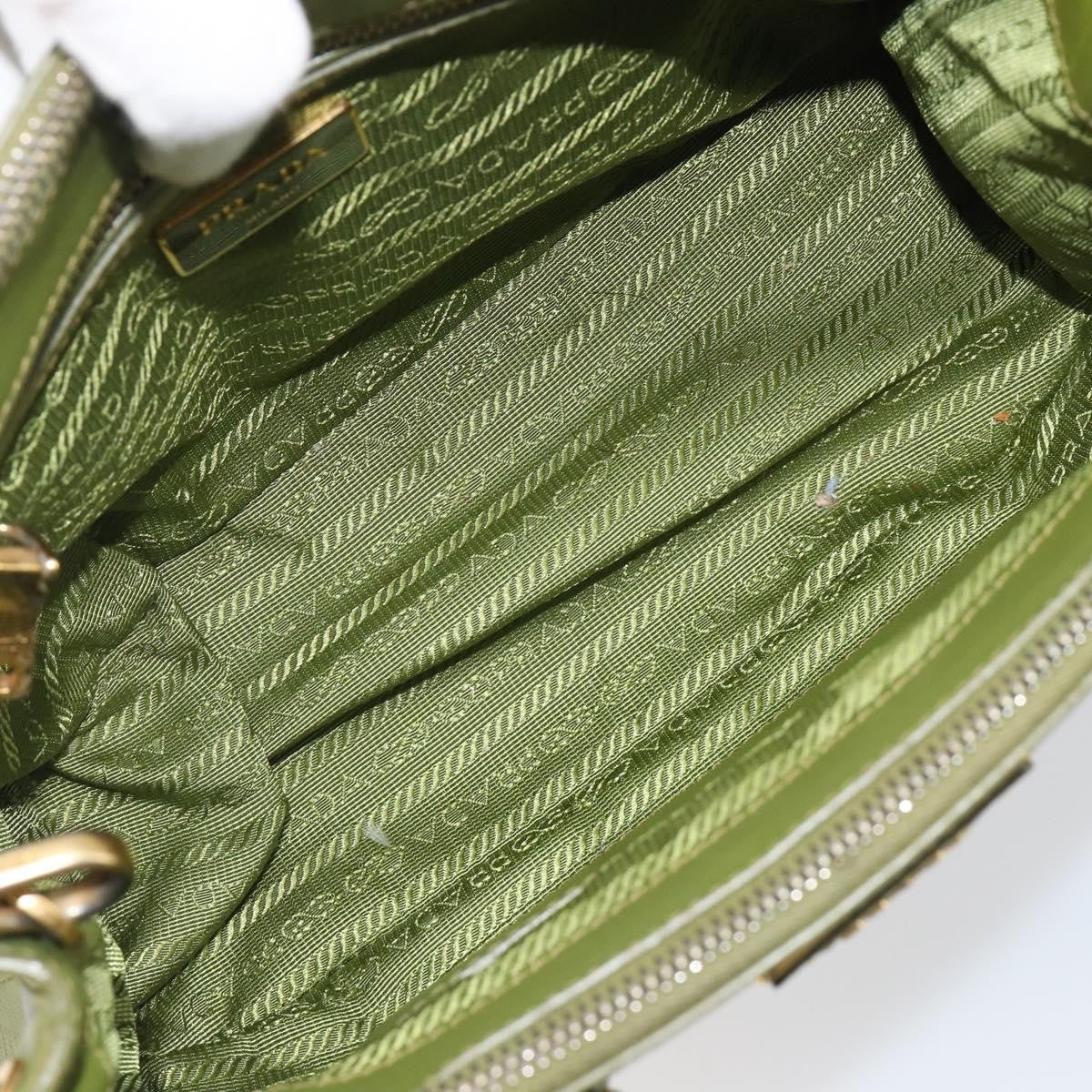 Prada Galleria  Strap Leather Green Leather Handbag (Pre-Owned)