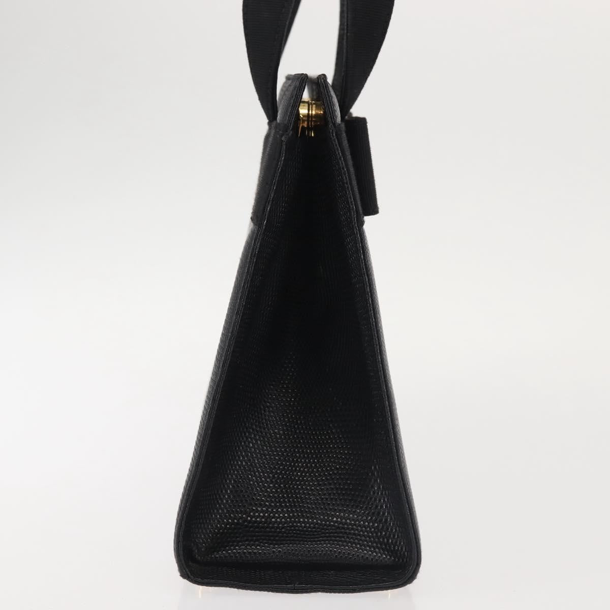 Salvatore Ferragamo Convertible Vara Bow Tote Leather Black Leather Bag (Pre-Owned)