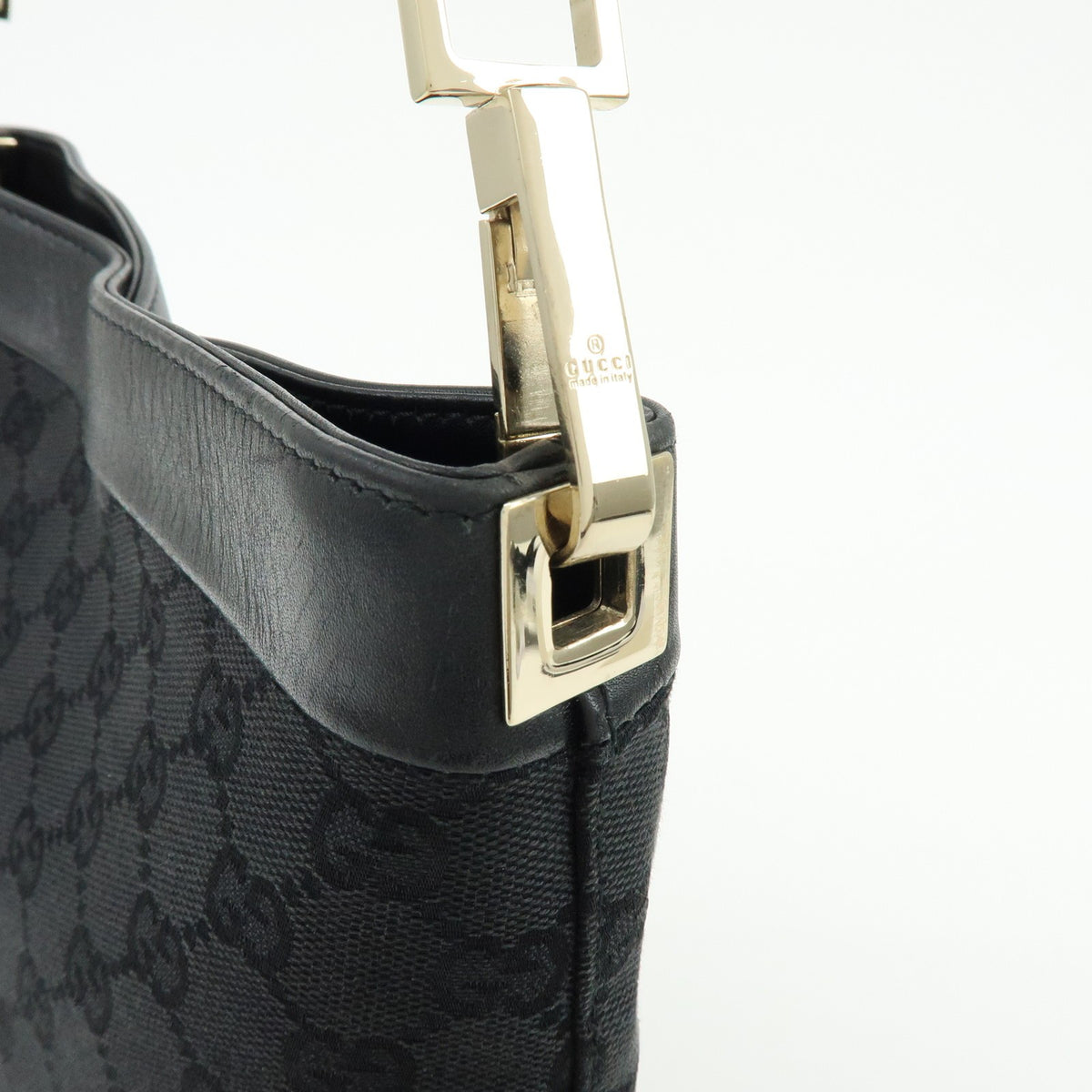 Gucci Gucci Gg Canvas North-South Tote Gg Canvas And Leather Black Canvas Tote Bag Bag (Pre-Owned)