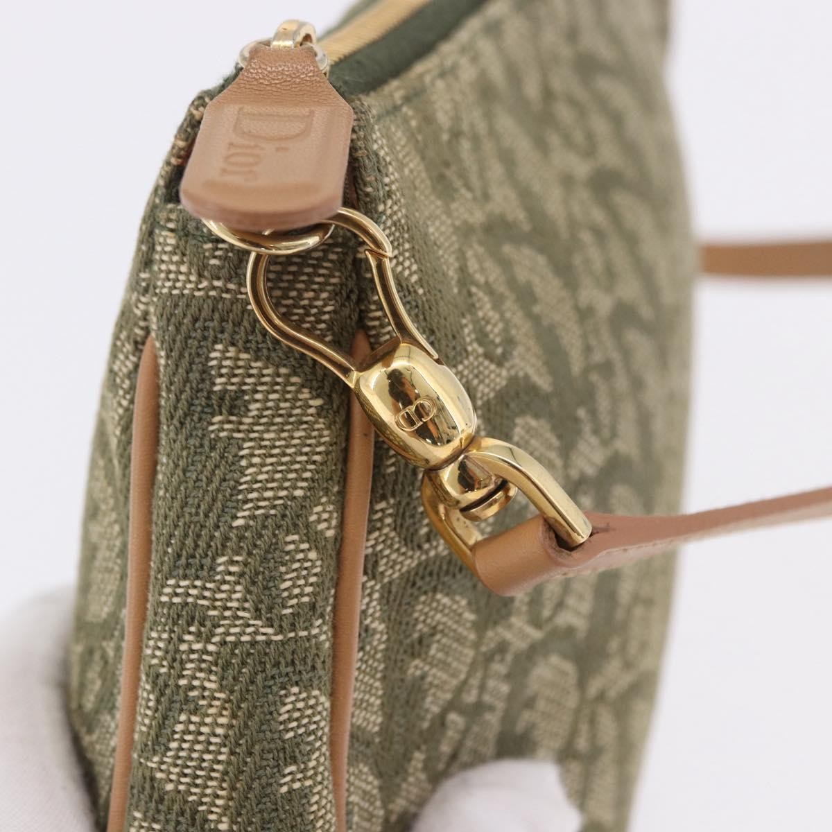 Christian Dior Saddle Canvas Khaki Canvas Handbag (Pre-Owned)
