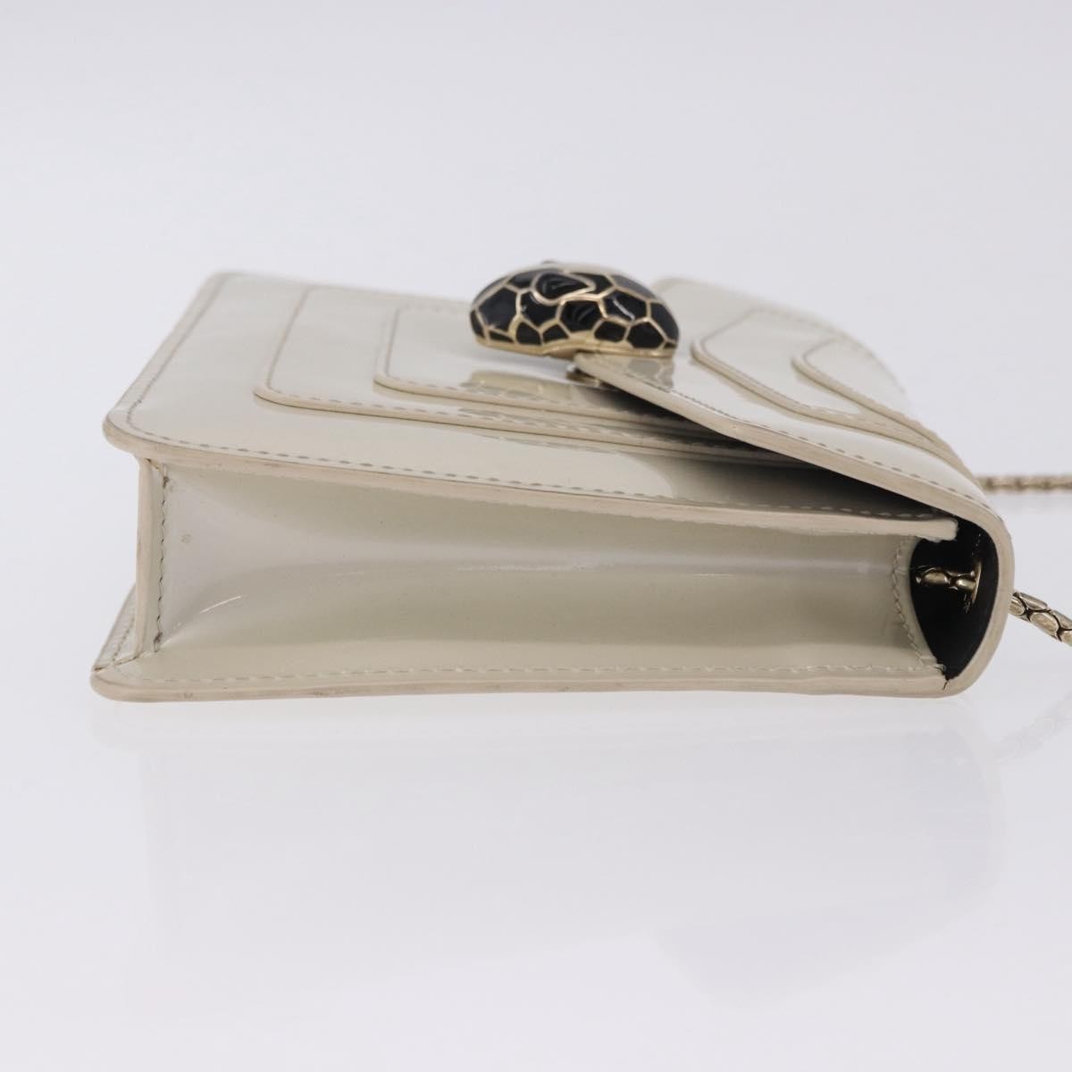 Bvlgari Serpenti Forever Patent White Patent_Leather Shoulder Bag Bag (Pre-Owned)