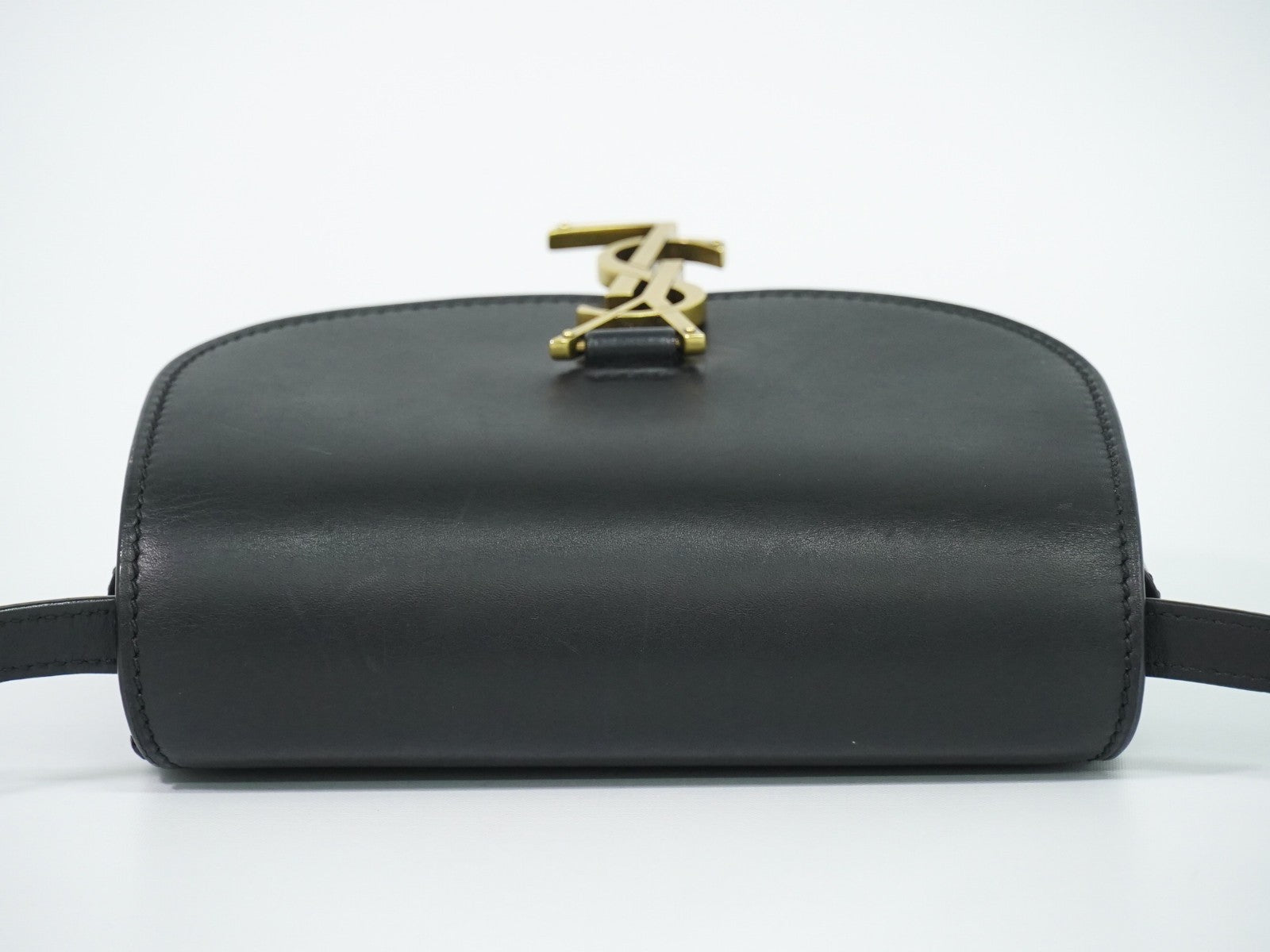 Saint Laurent Kaia Leather Black Leather Shoulder Bag Bag (Pre-Owned)