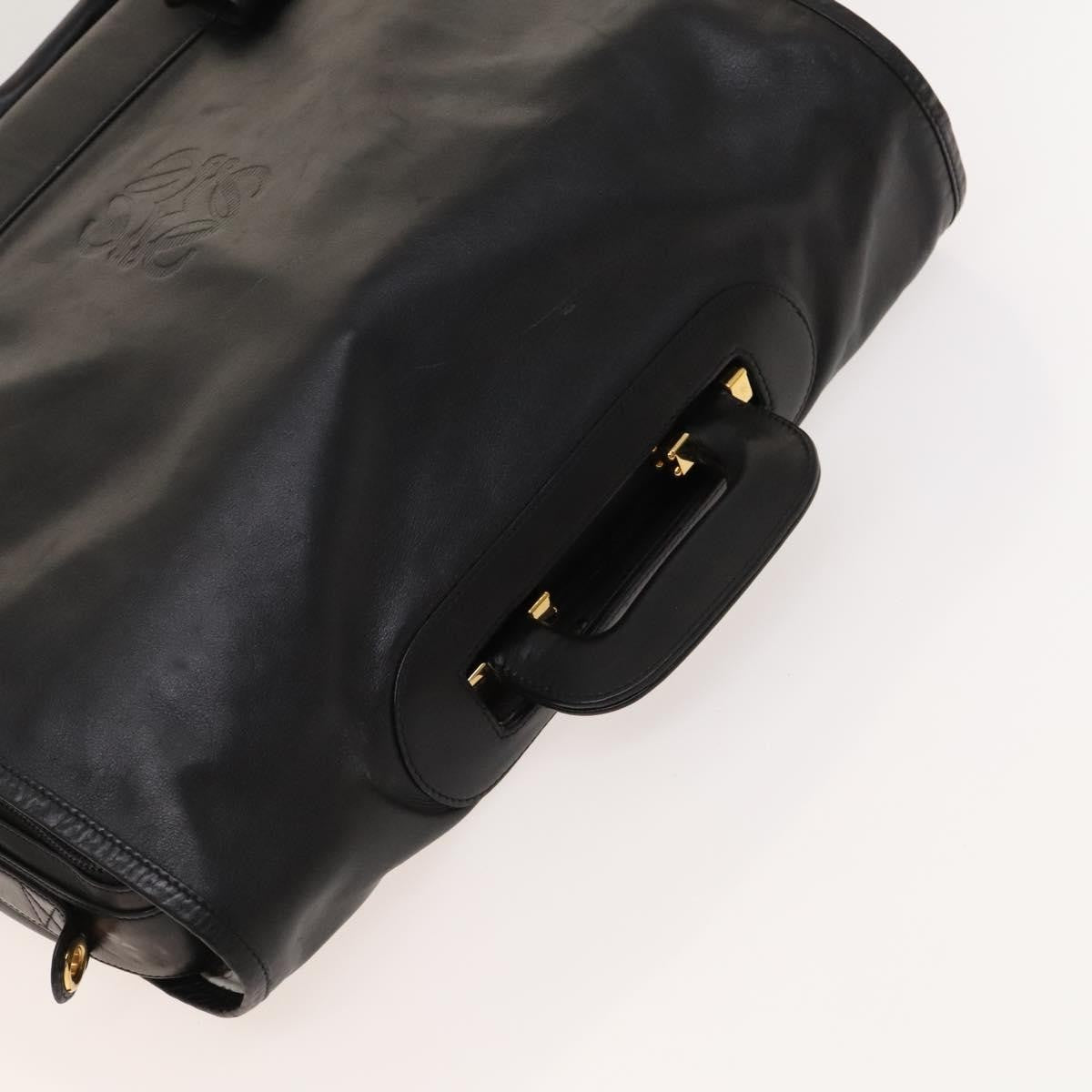 Loewe Anagram Business Leather Black Leather Briefcase Bag (Pre-Owned)