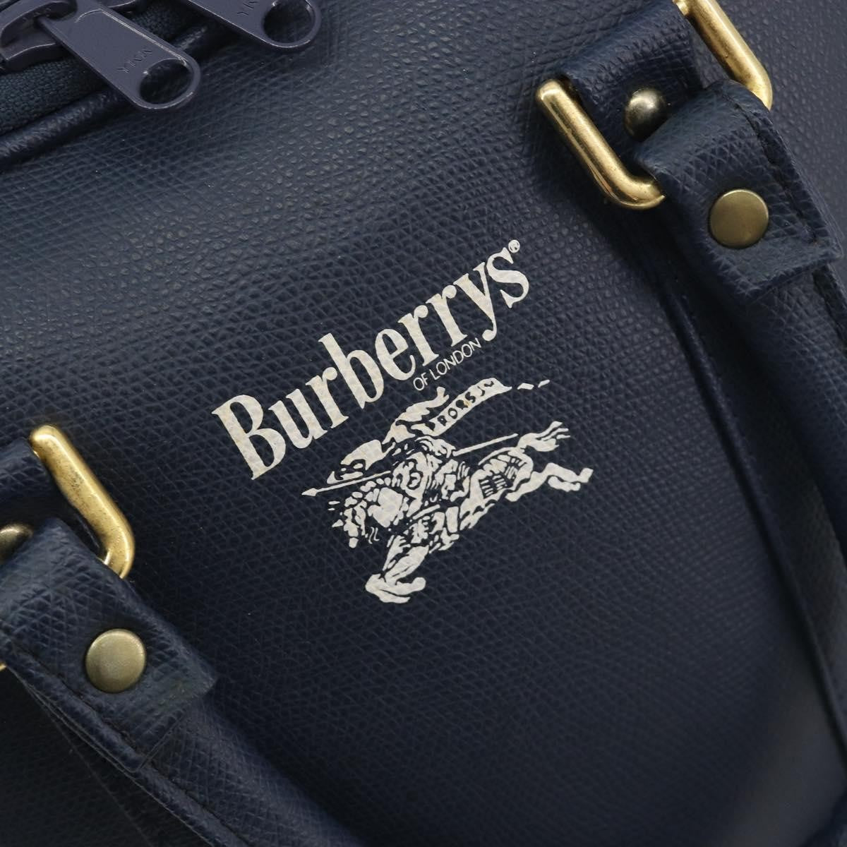 Burberry Nova Check Nova Check Canvas And Leather Navy Leather Handbag (Pre-Owned)