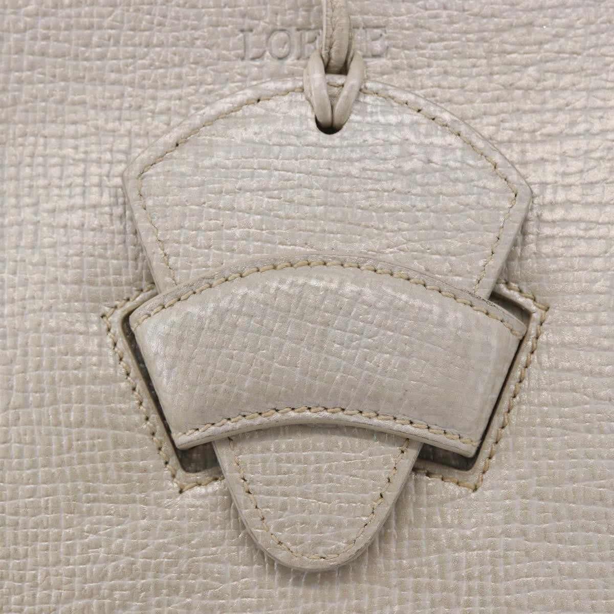 Loewe Barcelona Top Handle Leather Silver Leather Handbag (Pre-Owned)