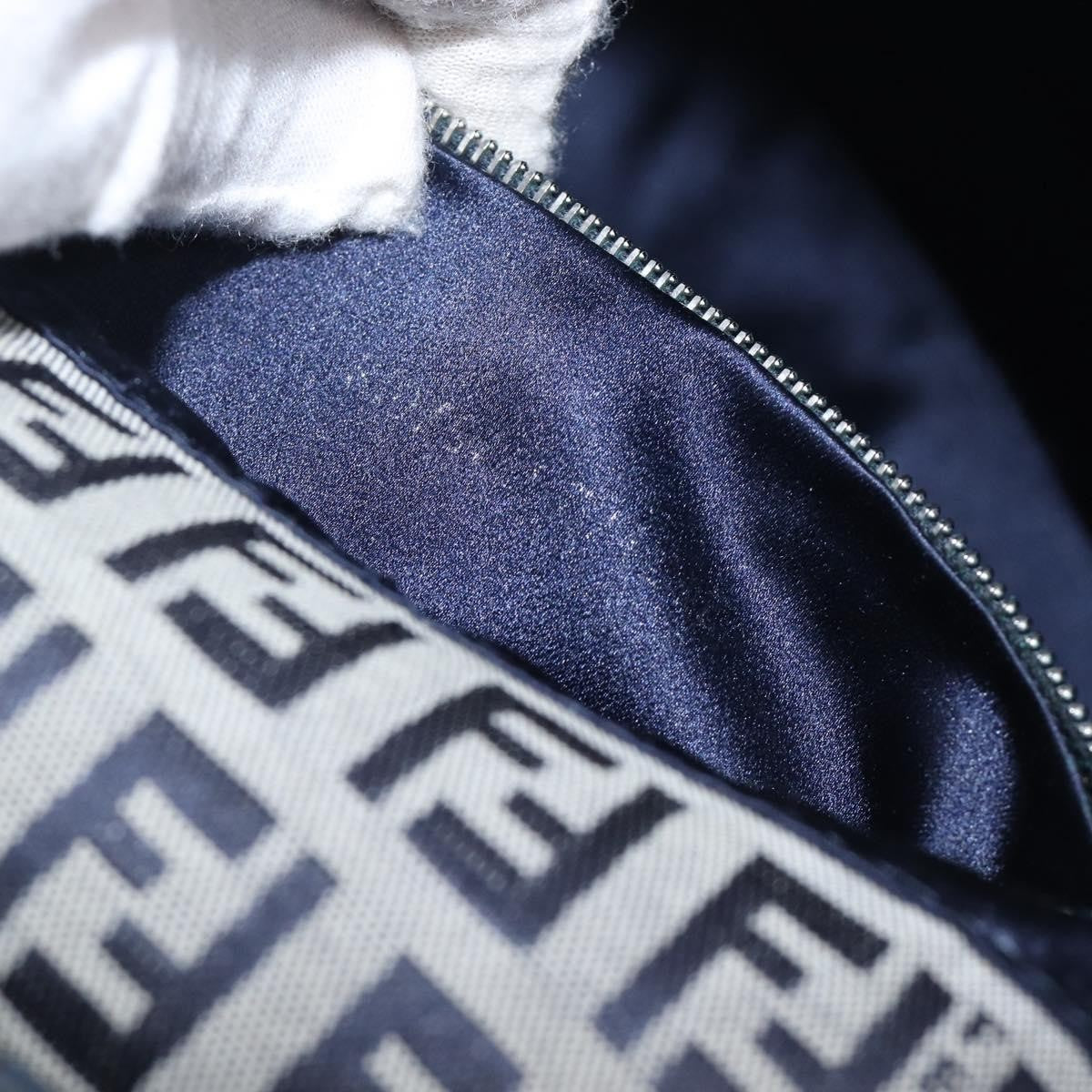 Fendi Zucchino Mamma Baguette Canvas Navy Canvas Shoulder Bag Bag (Pre-Owned)