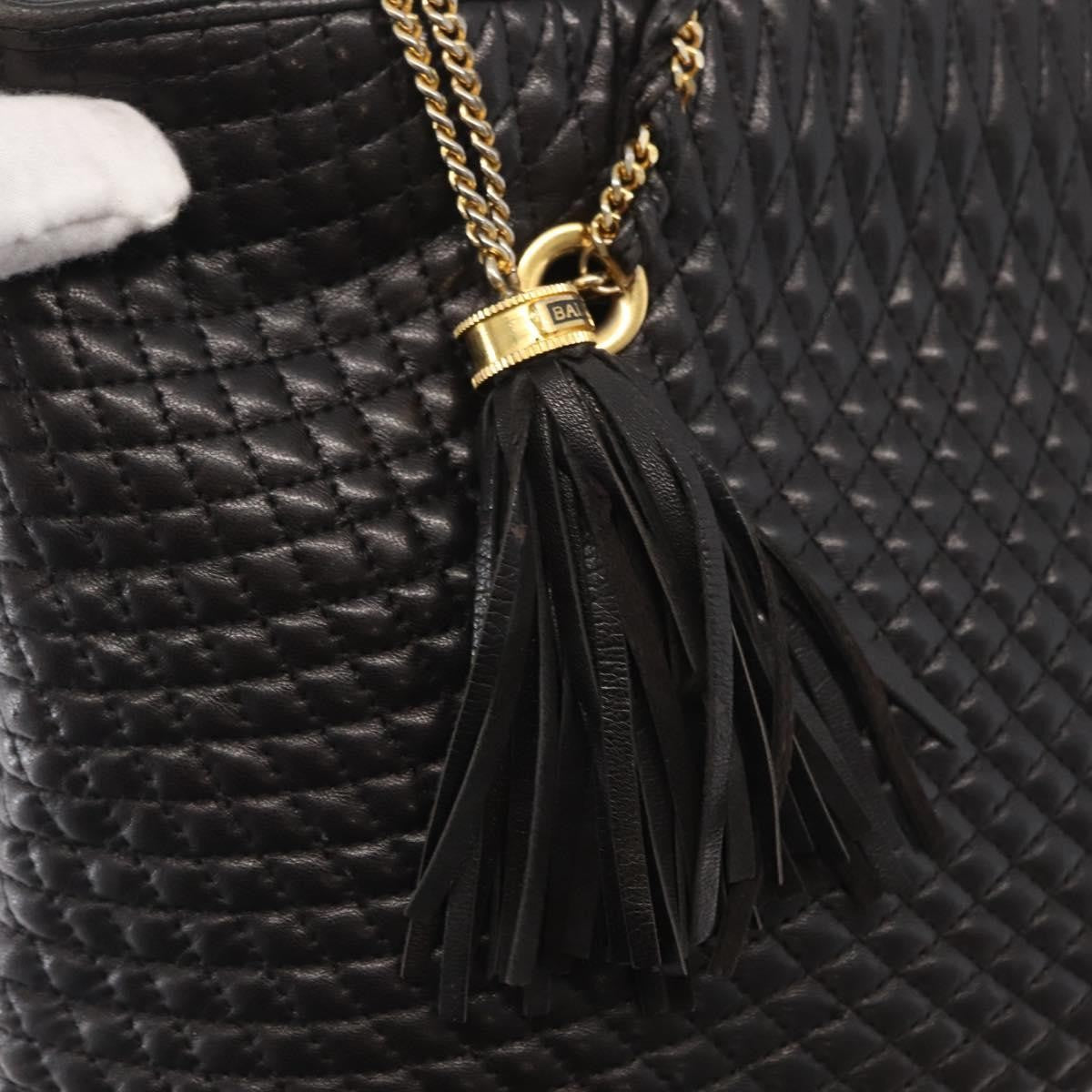 Bally Vintage Leather Black Leather Shoulder Bag Bag (Pre-Owned)