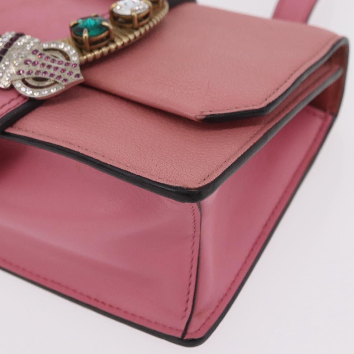Miu Miu Madras Crystal Buckle Leather Pink Leather Shoulder Bag Bag (Pre-Owned)