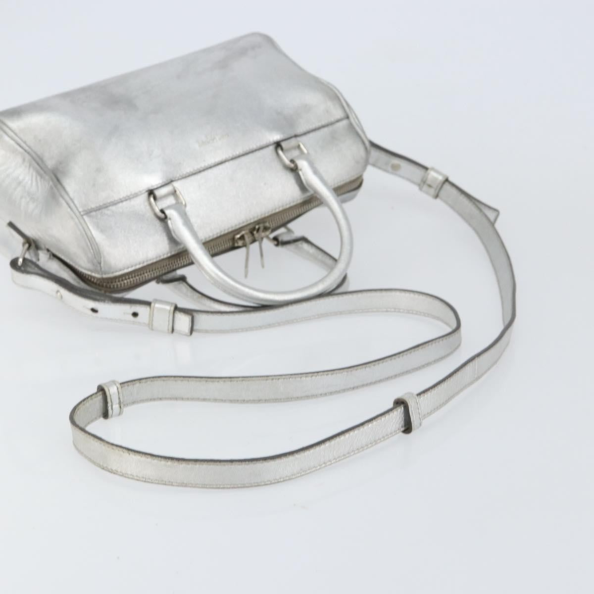 Saint Laurent Classic Duffle Leather Silver Leather Handbag (Pre-Owned)