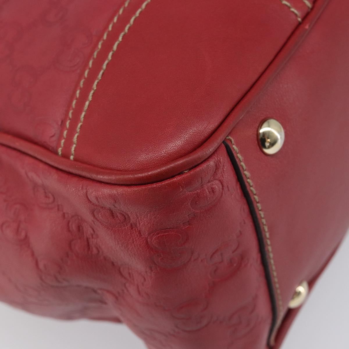 Gucci Princy Boston Guccissima Leather Red Leather Handbag (Pre-Owned)