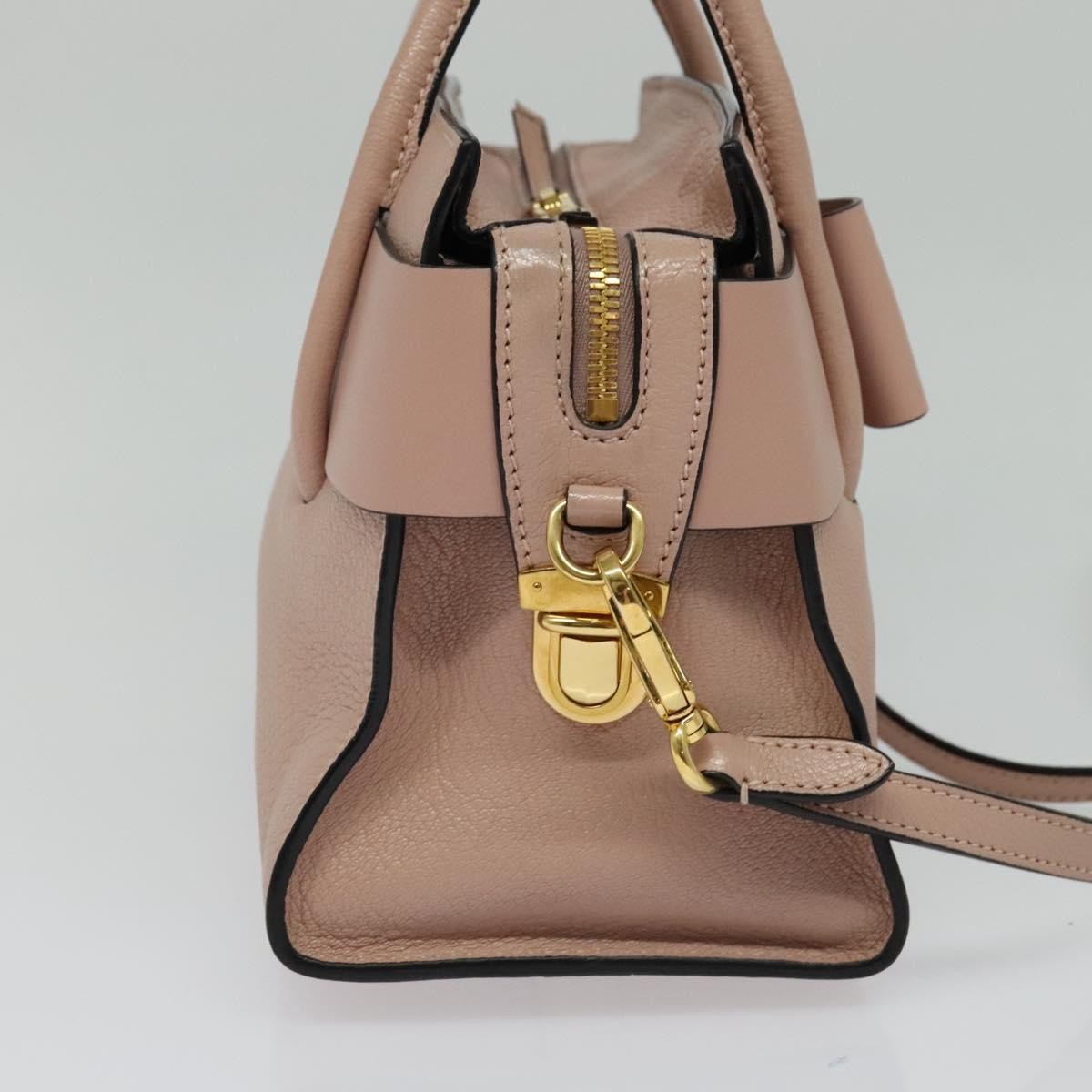 Miu Miu Madras Fiocco Bow Leather Pink Leather Bag (Pre-Owned)