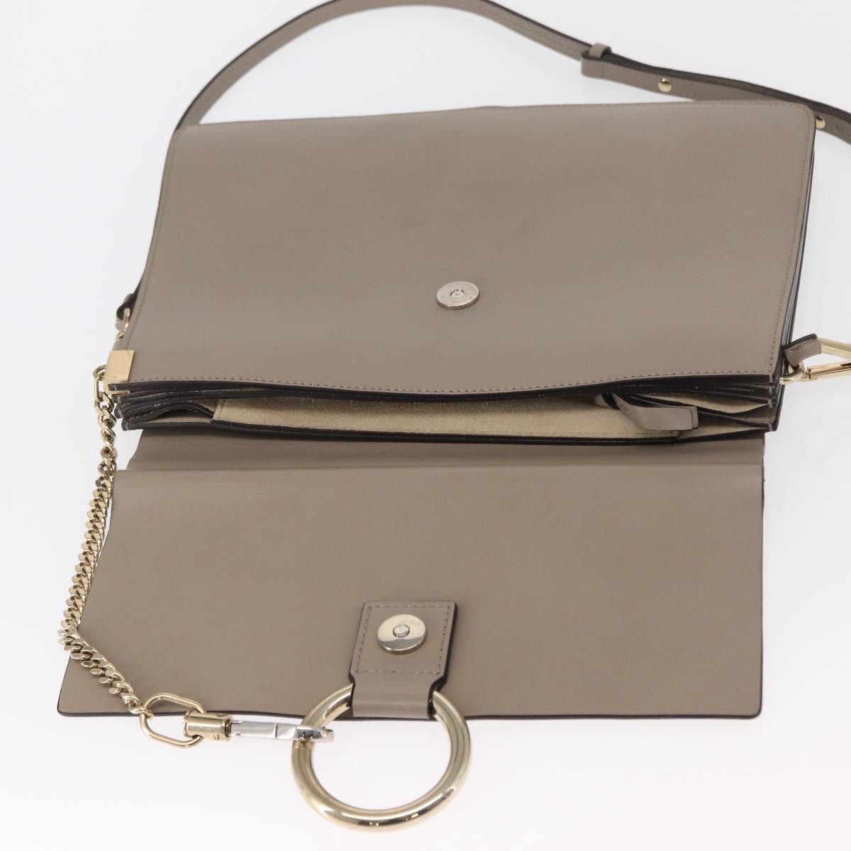 Chloe Faye Leather And Suede Beige Suede Shoulder Bag Bag (Pre-Owned)