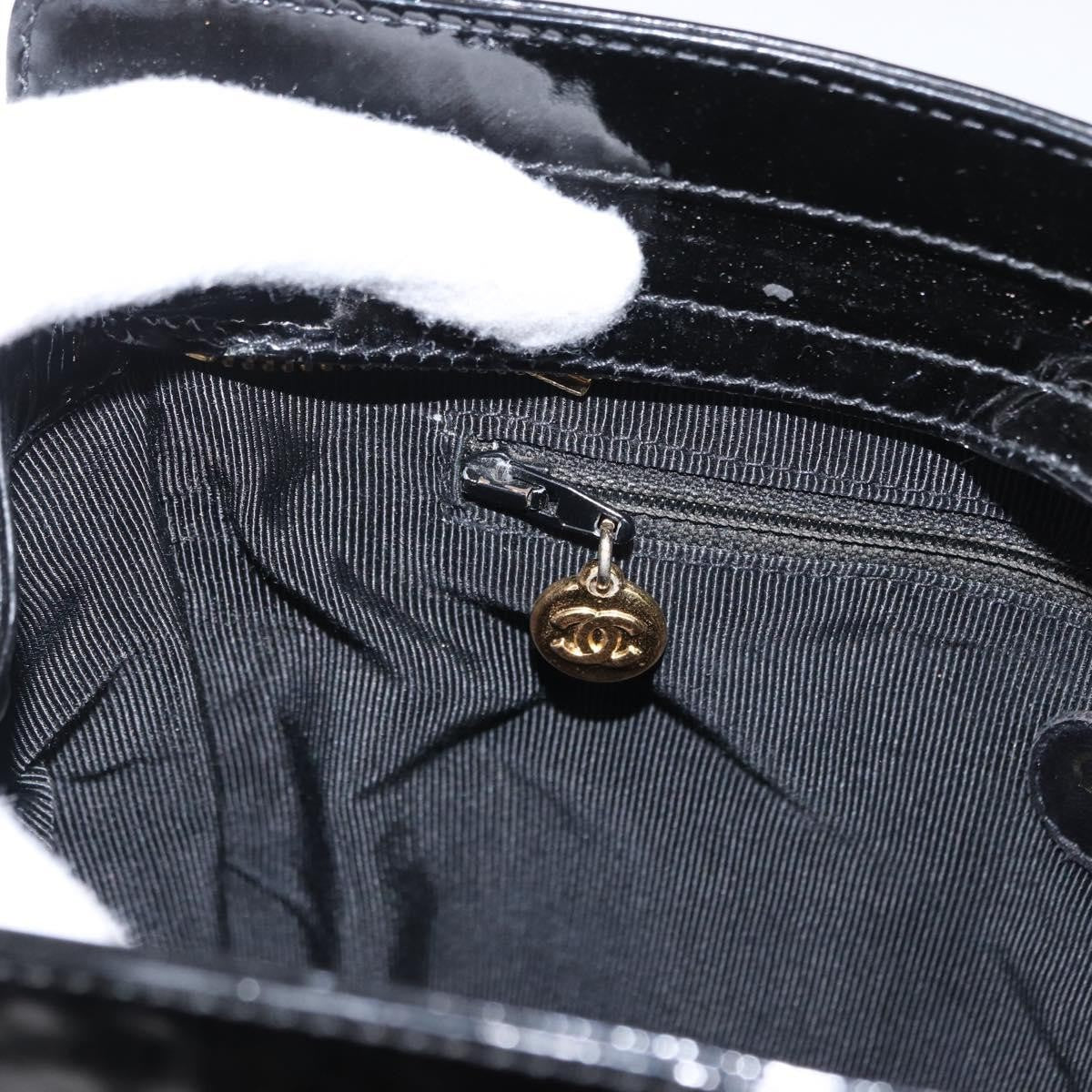 Chanel Vintage Timeless Chain Patent Black Patent_Leather Shoulder Bag Bag (Pre-Owned)