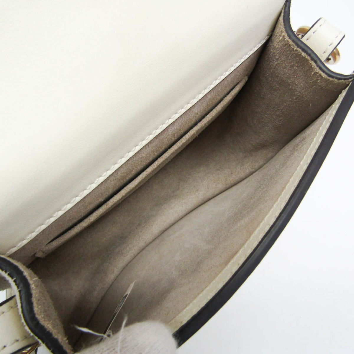 Chloe Nile Leather Beige Leather Shoulder Bag Bag (Pre-Owned)