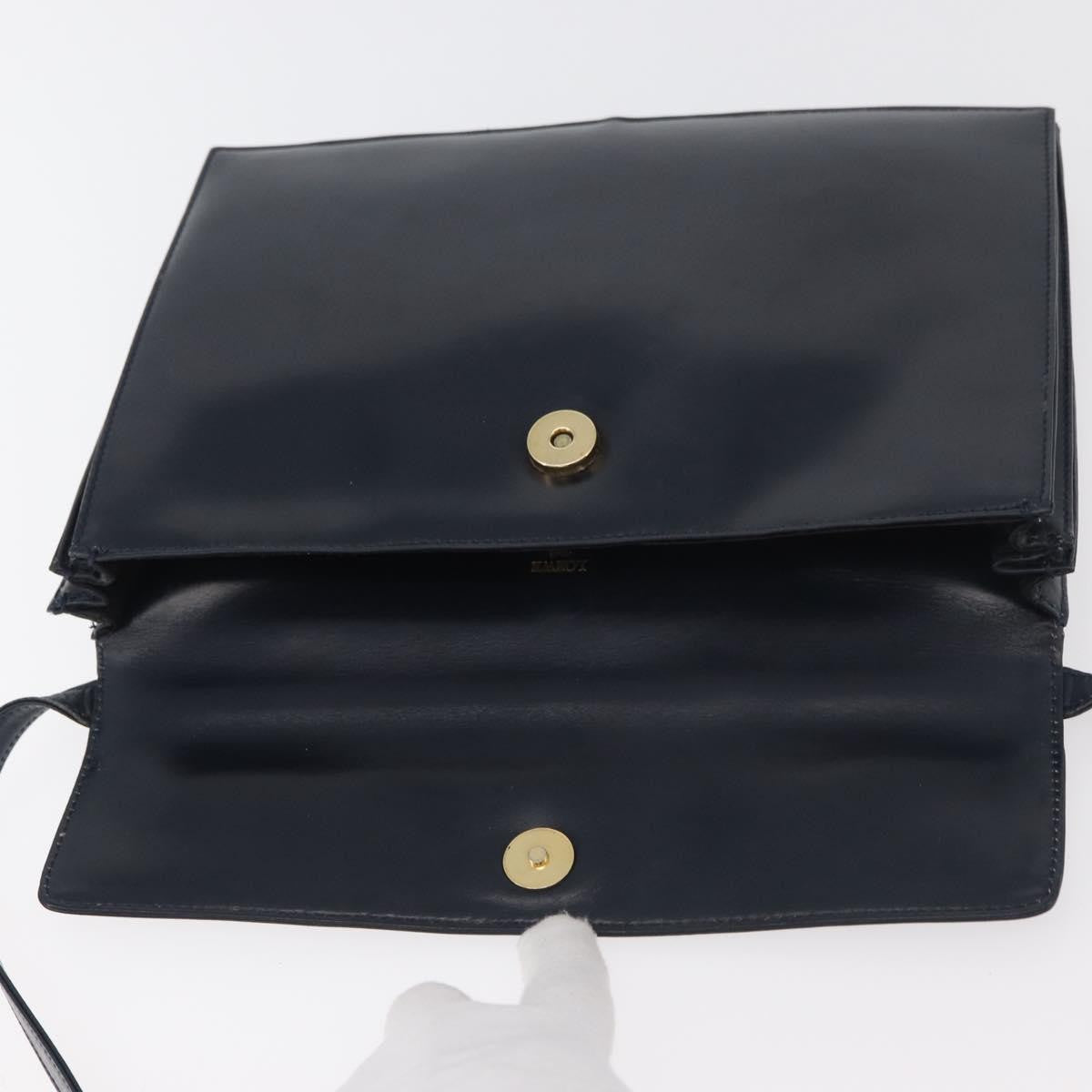 Loewe Anagram Leather Navy Leather Shoulder Bag Bag (Pre-Owned)