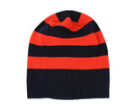 Gucci Men's Blue / Red Striped Wool Knit Beanie Hat With Large Bee M / 58