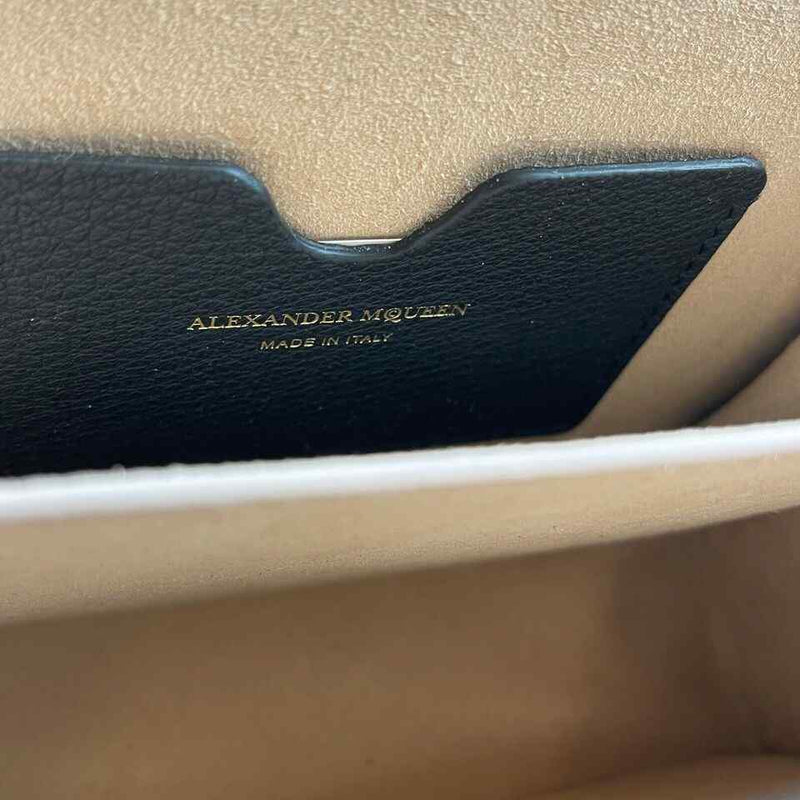 Alexander McQueen Black Leather Box 19 Bag w/Gold Hardware