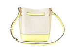 Michael Kors Emilia Small Canvas Snakeskin Print Leather Bucket Bag Messenger Crossbody Handbag Women's (Buttercup)