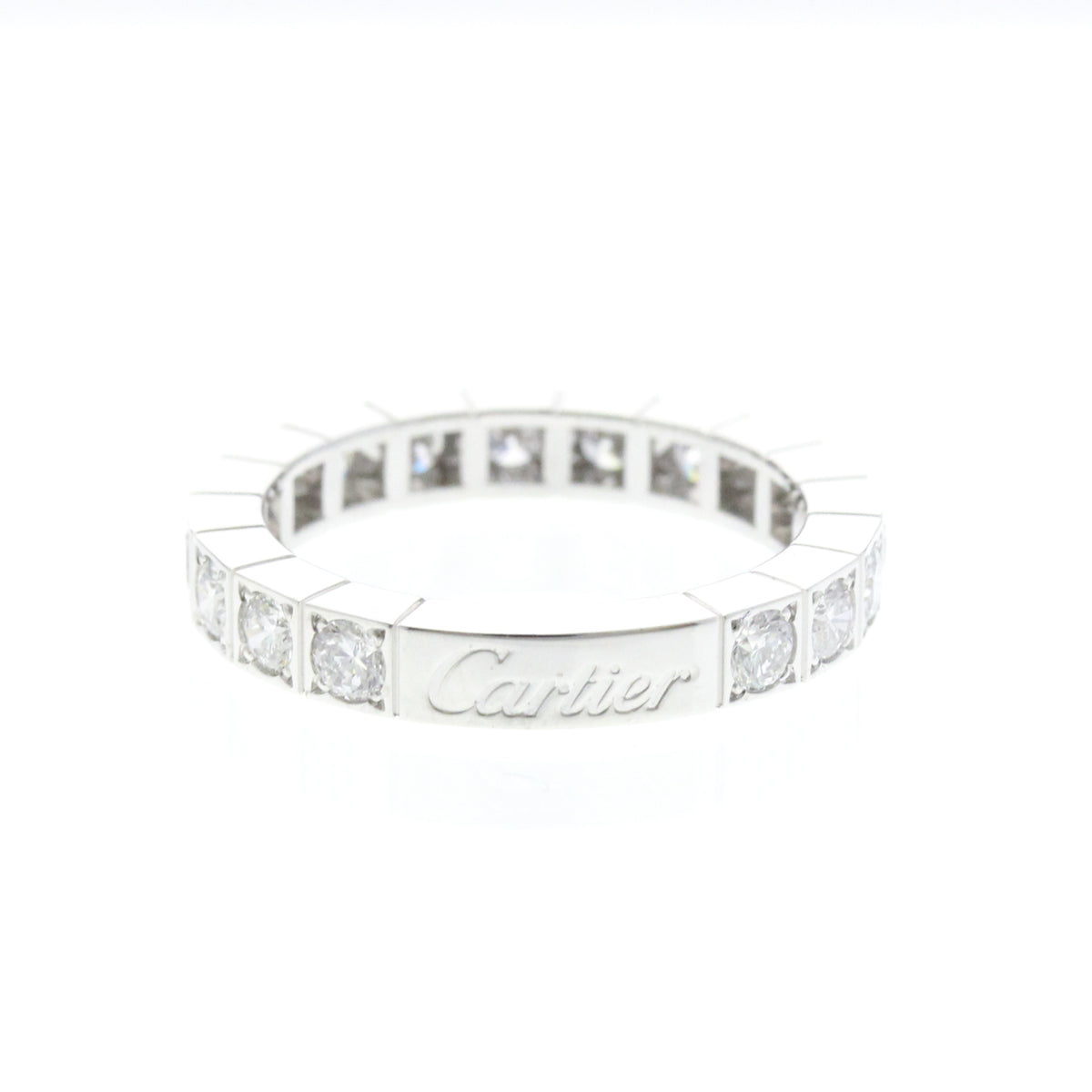 Cartier Lanieres Diamond 18K White Gold With Diamond Silver White_Gold Ring Jewelry (Pre-Owned)