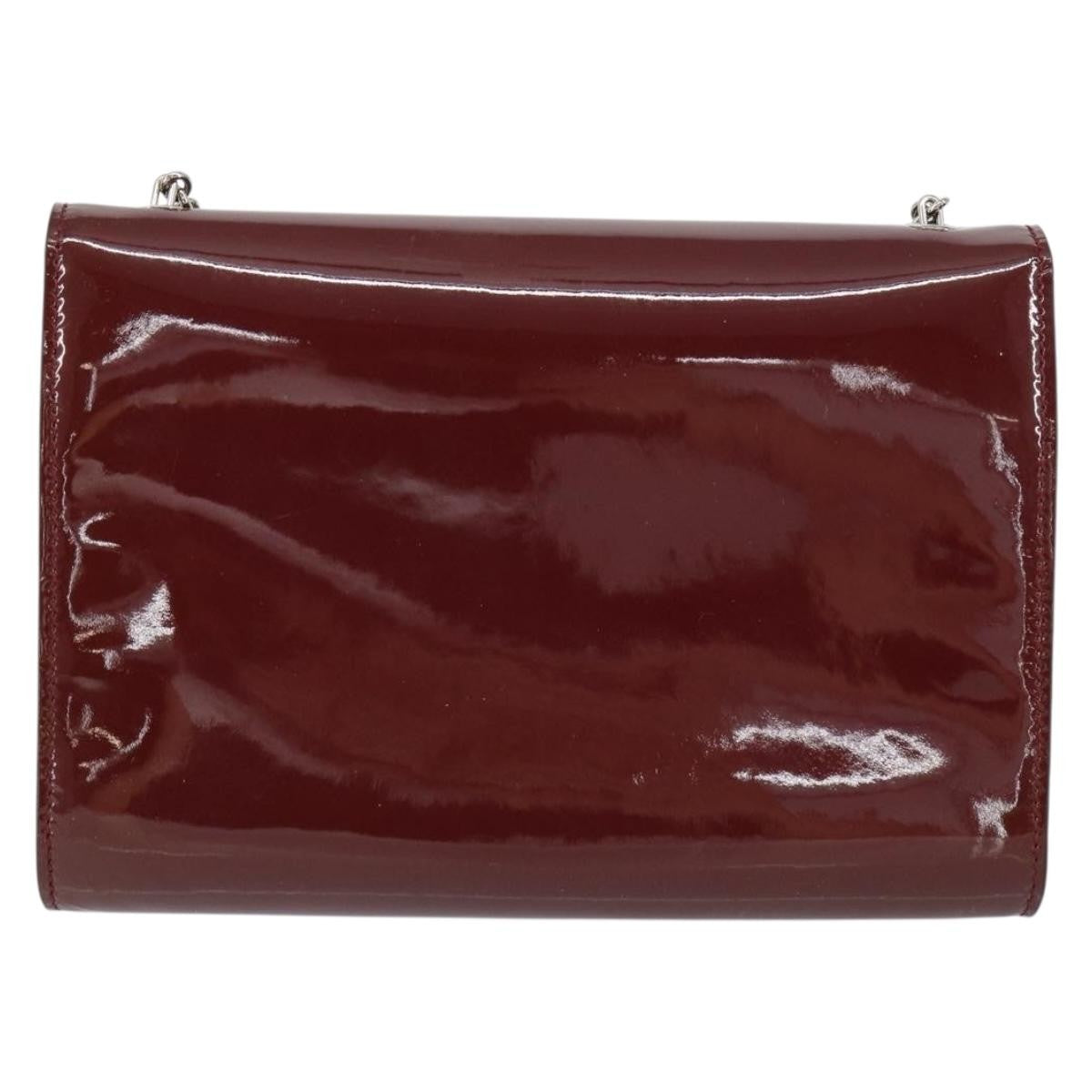 Salvatore Ferragamo Vala Chain Patent Leather Red Patent_Leather Shoulder Bag Bag (Pre-Owned)