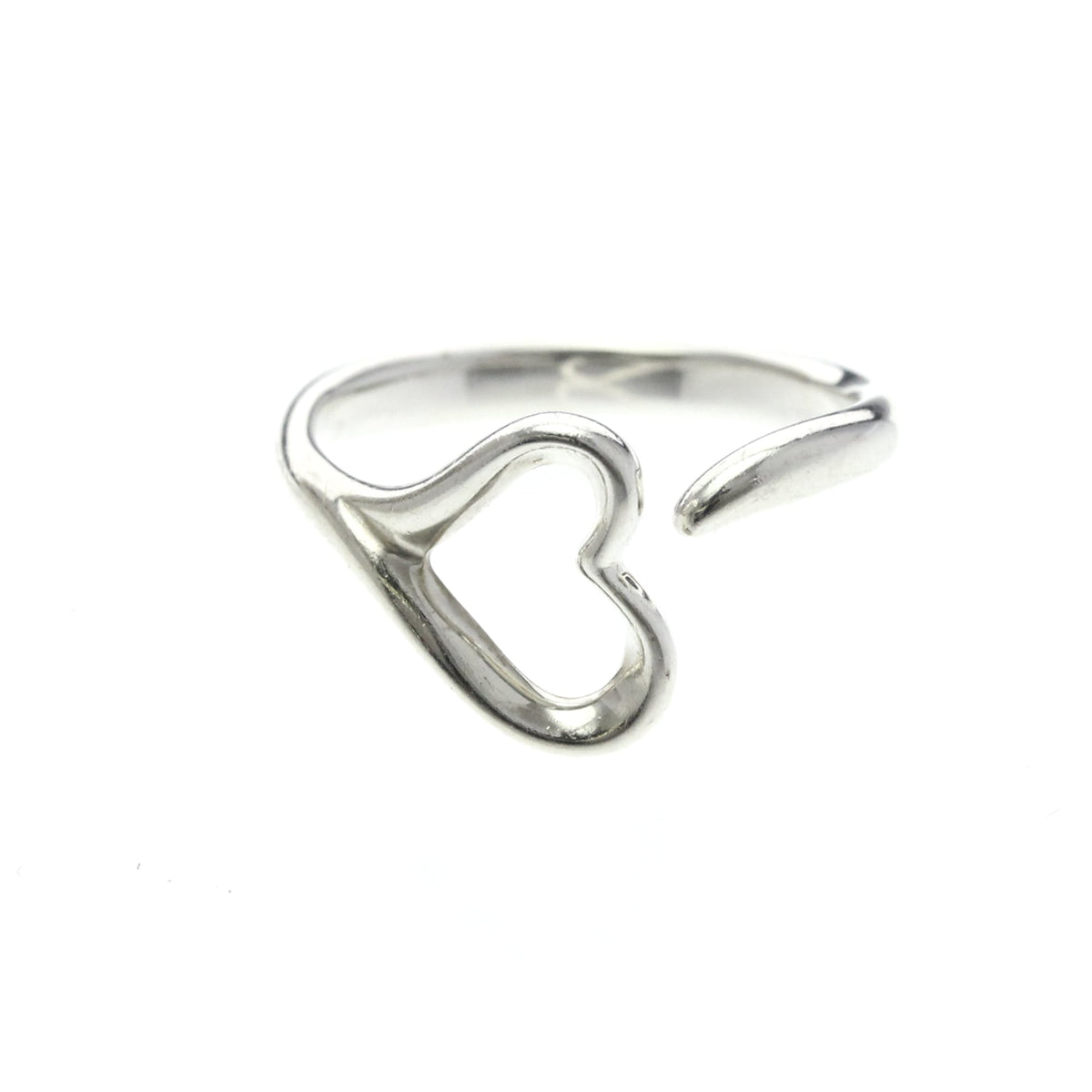 Tiffany & Co. Elsa Peretti Open Heart Silver 925 Silver Silver Ring Jewelry (Pre-Owned)