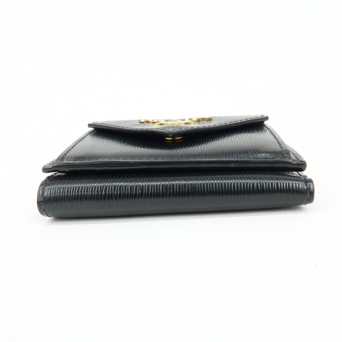 Prada Envelope Trifold Saffiano Leather Black Leather Wallets Accessory (Pre-Owned)