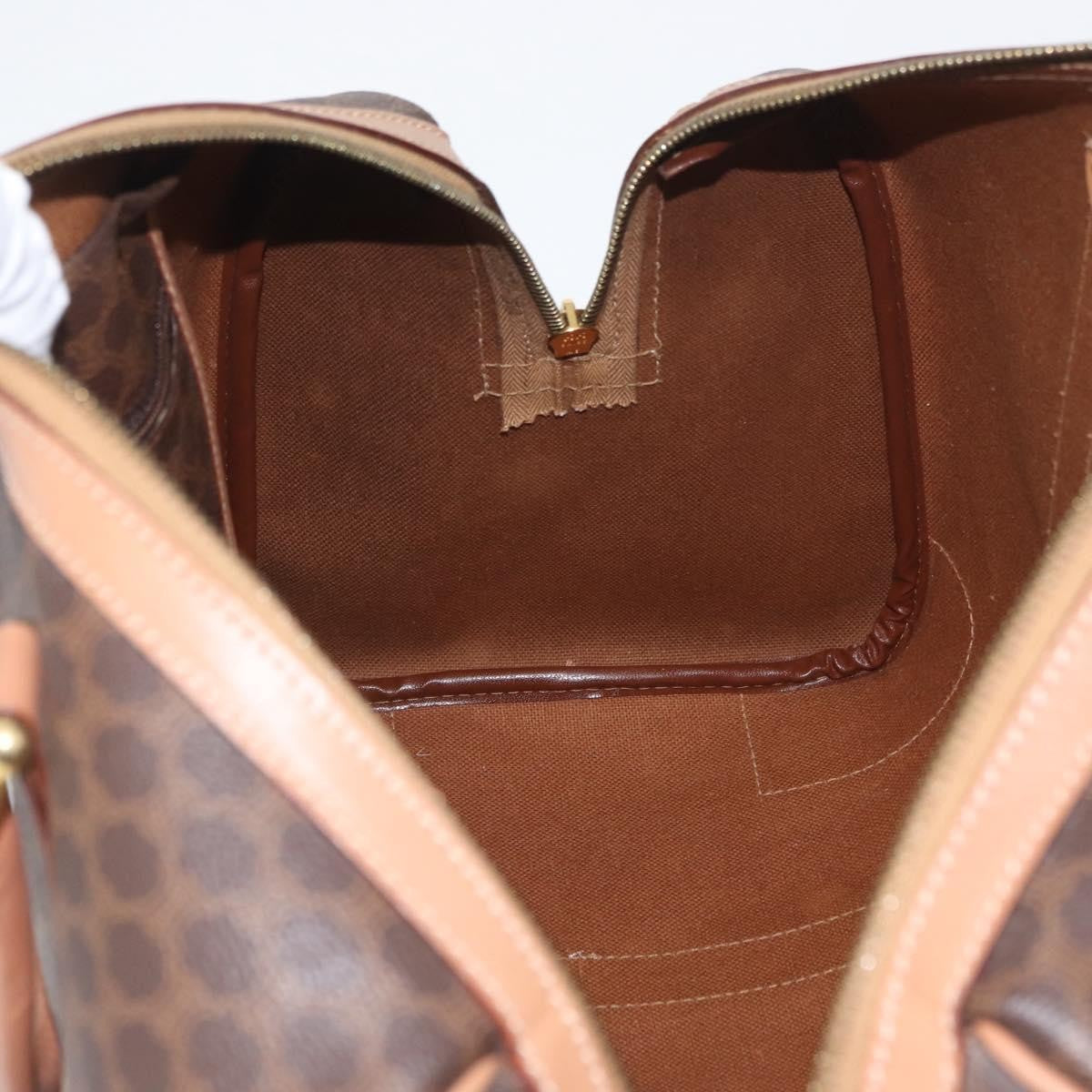 Celine Vintage Duffle Macadam Coated Canvas Brown Pvc Handbag (Pre-Owned)