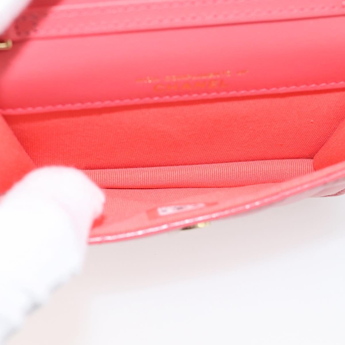 Chanel Textured Cc Wallet On Chain Quilted Lambskin Pink Leather Crossbody Bag Bag (Pre-Owned)