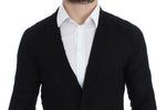 Costume National Black Fine Wool Button Men's Cardigan