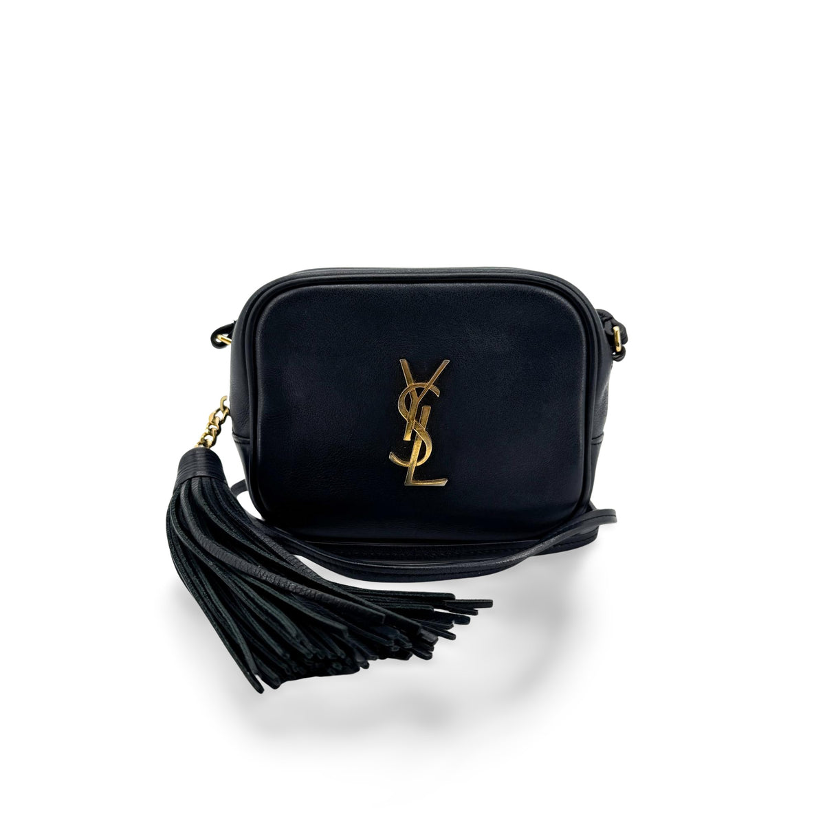 Saint Laurent Classic Monogram Blogger Leather Black Leather Crossbody Bag Bag (Pre-Owned)