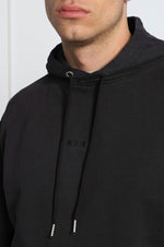 Hugo Boss Dark Blue Cotton Logo Details Hooded Men's Sweatshirt