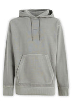 Hugo Boss Grey Cotton Logo Details Hooded Men's Sweatshirt