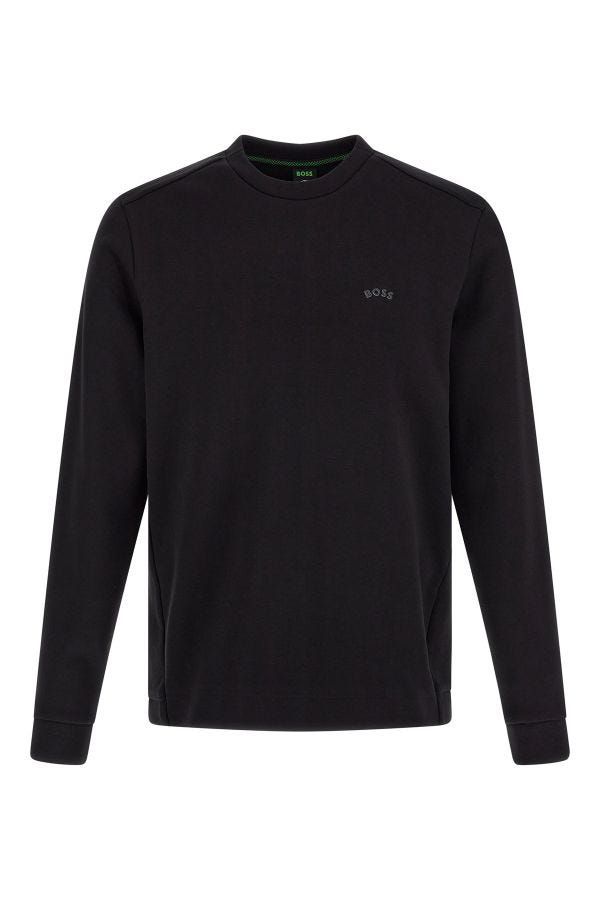 Hugo Boss Elegant Black Cotton Round Neck Men's Sweatshirt
