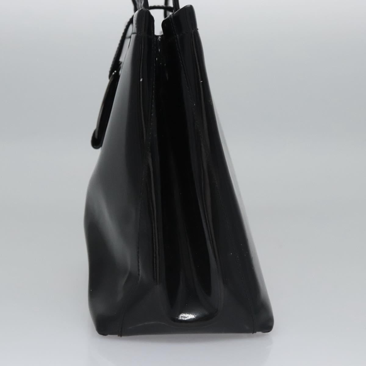 Salvatore Ferragamo Vala Leather Black Patent_Leather Handbag (Pre-Owned)