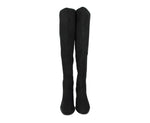 Stuart Weitzman Women's Mid Black Suede With Elastic Back Knee Boot