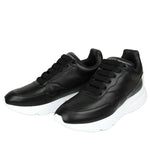 Alexander McQueen Men's Black Leather Platform Sneakers