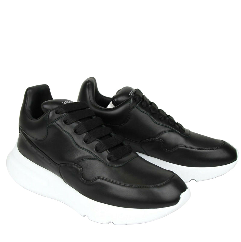 Alexander McQueen Men's Black Leather Platform Sneakers