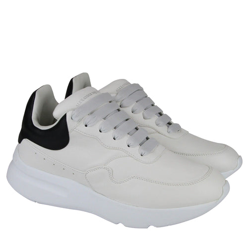 Alexander McQueen Men's Ivory / White / Black Leather Platform Sneakers