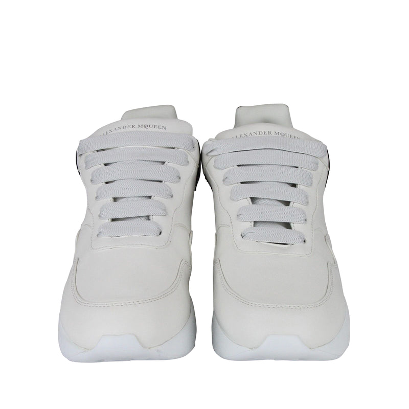 Alexander McQueen Men's Ivory / White / Black Leather Platform Sneakers