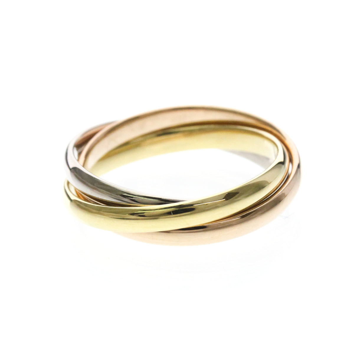 Cartier Trinity 18K Tricolor Gold Gold Gold Ring Jewelry (Pre-Owned)
