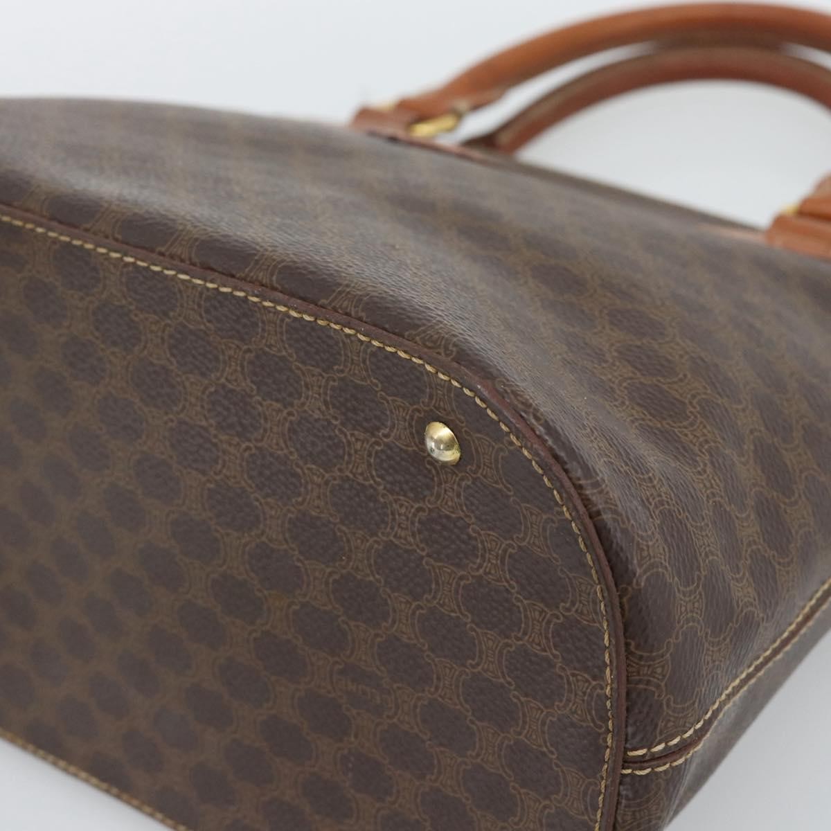 Celine Vintage Handbag Toile Céline Brown Pvc Handbag (Pre-Owned)