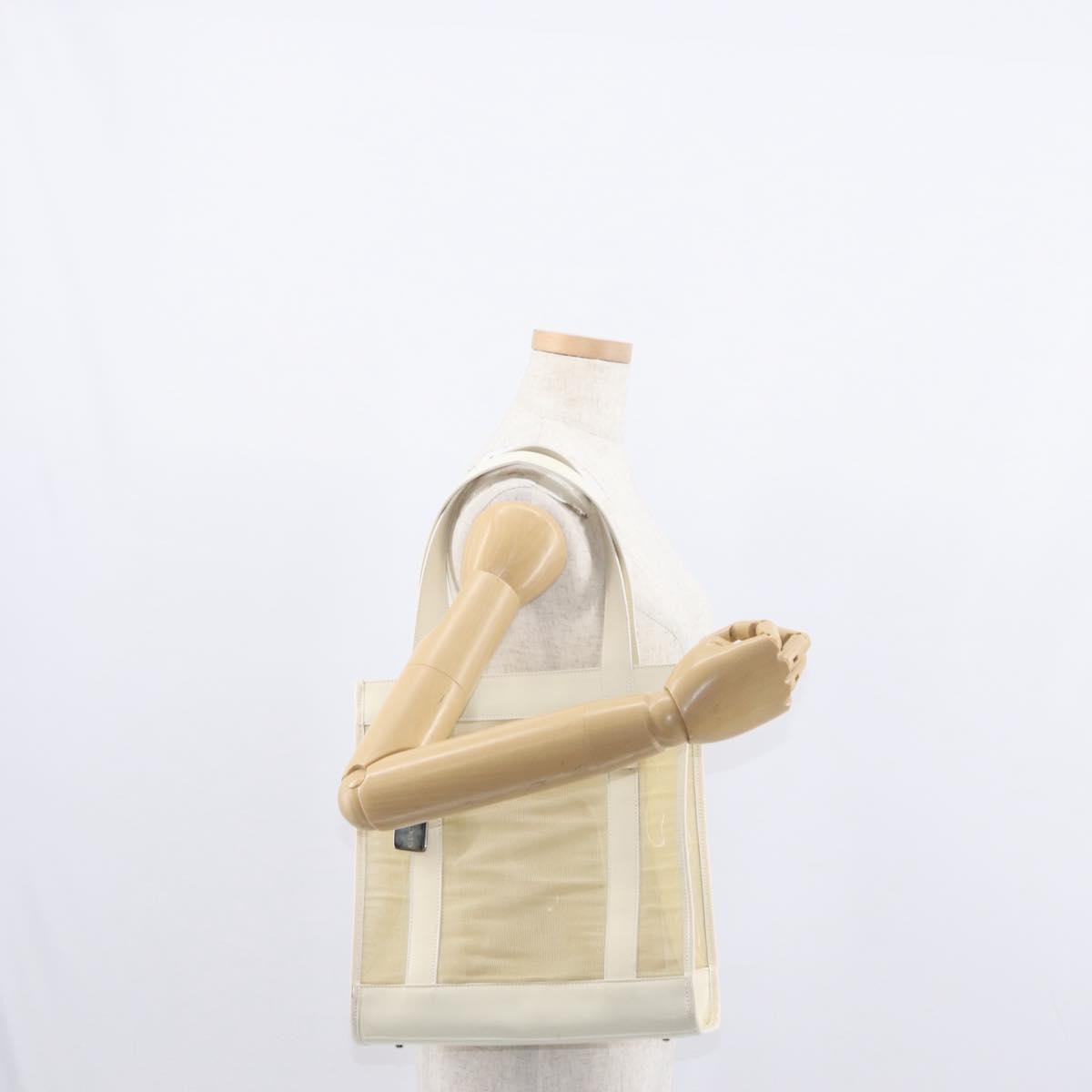 Gucci Vintage Tote Vinyl Beige Plastic Tote Bag Bag (Pre-Owned)