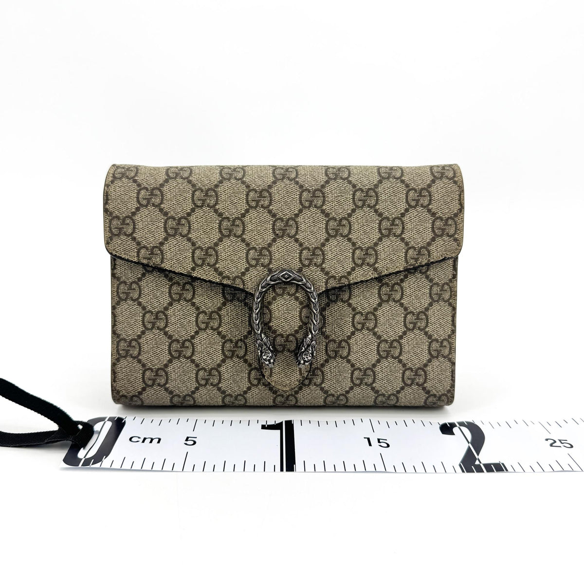 Gucci Dionysus Wristlet Clutch Gg Coated Canvas With Leather Brown Canvas Clutche & Pouche Bag (Pre-Owned)